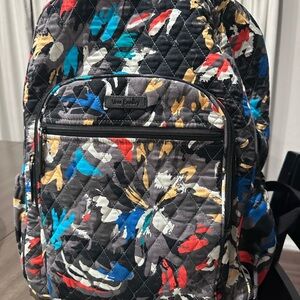 Vera Bradley Black Multicolor Quilted Backpack & Wallet